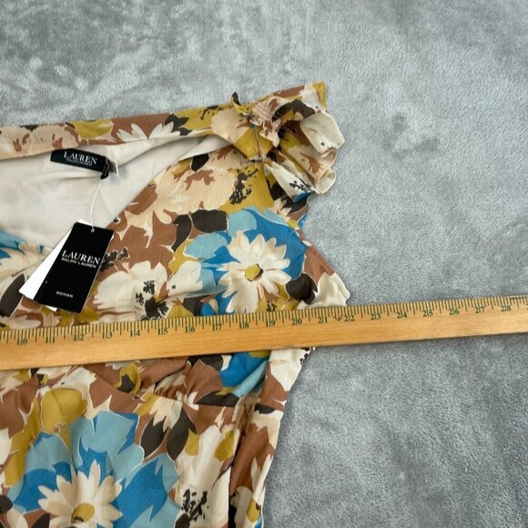 Lauren Ralph Lauren Floral Print Belted Georgette Dress 16W Polyester  NWT 6144 - Picture 9 of 10